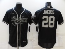 Men's Las Vegas Raiders #28 Josh Jacobs Black Flex Base Elite Jersey