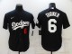 MLB Los Angeles Dodgers #6 Trea Turner Black Game Nike Jersey