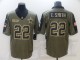 Men's Dallas Cowboys #22 E.Smith 2021 Olive Salute To Service Limited Jersey