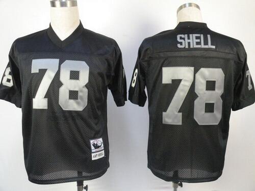 NFL Raiders #78 Shell black Throwback Jersey