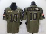 Men's San Francisco 49ers #10 Jimmy Garoppolo 2021 Olive Salute To Service Limited Jersey