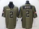 Men's Indianapolis Colts #2 Wentz 2021 Olive Gold Salute To Service Limited Jersey