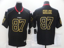 Men's Kansas City Chiefs #87 Travis Kelce Lights Out Black Color Rush Limited Jersey