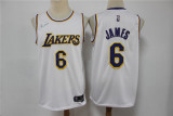 NBA Los Angeles Lakers #6 LeBron James 75th Anniversary Diamond White 2021 Jersey