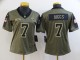 Women Dallas Cowboys #7 Trevon Diggs 2021 Olive Salute To Service Limited Jersey