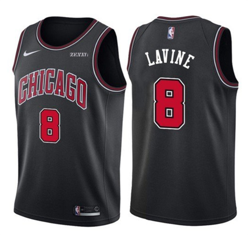 MLB Chicago Bulls #8 Zach LaVine Black Association Edition Swingman Jersey