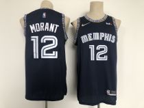 NBA Memphis Grizzlies #12 Ja Morant 75th Anniversary 2021 Navy Swingman Jersey
