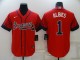 MLB Atlanta Braves #1 Ozzie Albies Red Jersey