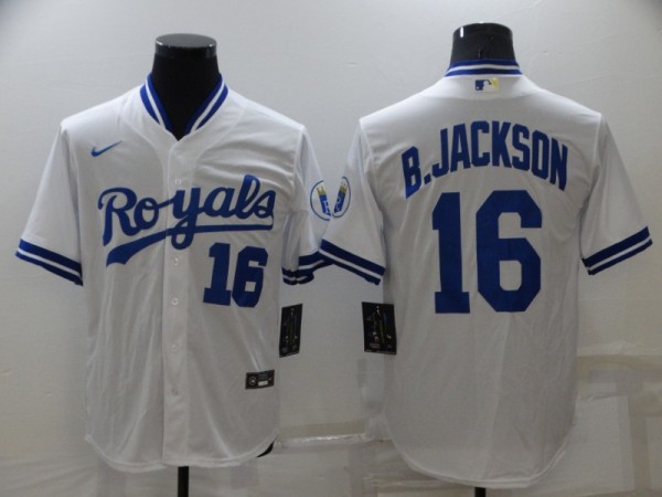 MLB Kansas City Royals #16 B.Jackson White Game Nike Jersey
