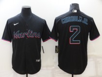 MLB Miami Marlins #2 Chisholm Jr Black Game Nike Jersey