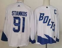 NHL Tampa Bay Lightning #91 Stamkos White 2022 New Adidas Jersey