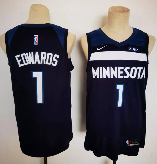 NBA Minnesota Timberwolves #1 Anthony Edwards Black City Jersey