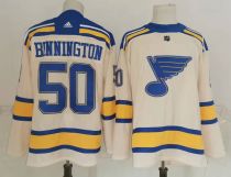 NHL St. Louis Blues #50 Binnington Cream Adidas Jersey