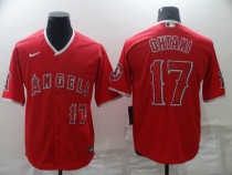 MLB Los Angeles Angels #17 Ohtani Red Game Nike Jersey
