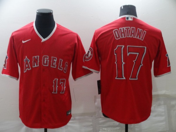 MLB Los Angeles Angels #17 Ohtani Red Game Nike Jersey
