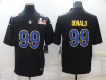 Men's Los Angeles Rams #99 Aaron Donald Black 2022 Super Bowl LVI Game Jersey