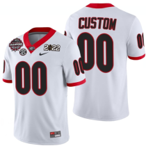 NCAA Georgia Bulldogs 2021-22 CFP White National Champions Customized Jersey