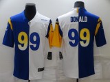 Men's Los Angeles Rams #99 Aaron Donald Royal/White Split Vapor Limited Jersey
