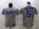 MLB Los Angeles Dodgers #5 Freddie Freeman Gray Flex Base Elite Jersey