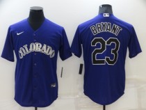 MLB Colorado Rockies #23 Bryant Purple Nike Game Jersey