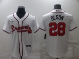 Men's Atlanta Braves #28 Matt Olson White Game Nike Jersey
