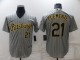MLB Pittsburgh Pirates #21 Roberto Clemente Grey Game Nike Jersey