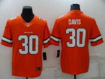 Men's Denver Broncos #30 Davis Orange Color Rush Limited Jersey