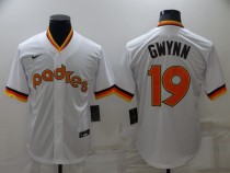 MLB San Diego Padres  #19 Tony Gwynn White Throwback Jersey