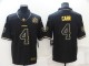 Men's Las Vegas Raiders #4 Derek Carr Black/Gold With 60th Anniversary Patch Vapor Limited Jersey
