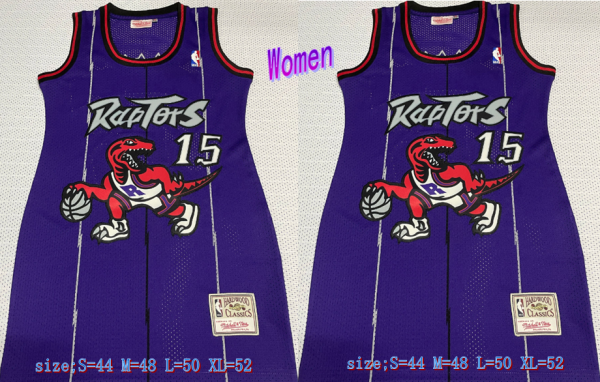 Women NBA Toronto Raptors #15 Vince Carter Purple Dress Jersey