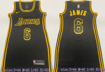 Women Los Angeles Lakers #6 Lebron James Black Dress Jersey