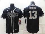 Men's Las Vegas Raiders #13 Hunter Renfrow Black Flex Base Elite Jersey