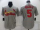 MLB St. Louis Cardinals #5 Pujols Grey Game Nike Jersey