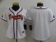 Women MLB Atlanta Braves Blank 2022 White/Gold World Series Champions Program Jersey