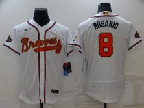 MLB Atlanta Braves #8 Eddie Rosario 2022 White/Gold World Series Champions Program Flex Elite Jersey