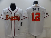 MLB Atlanta Braves #12 Jorge Soler 2022 White/Gold World Series Champions Program Jersey