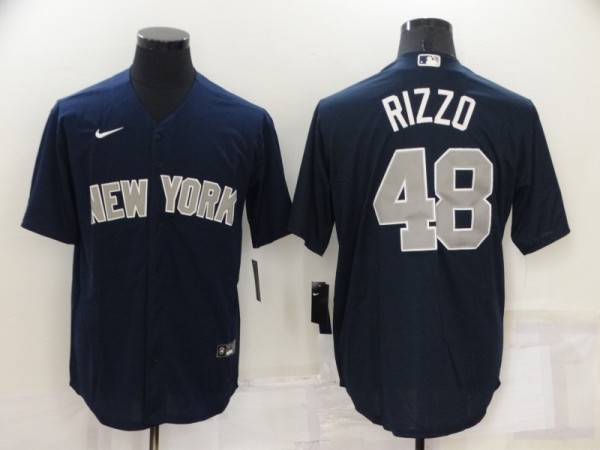 MLB New York Yankees #48 Anthony Rizzo Blue Throwback Nike Game Jersey