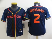 Youth MLB Houston Astros #2 Alex Bregman 2022 Navy City Connect Jersey