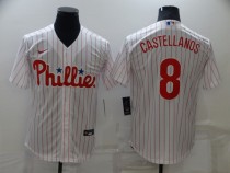 MLB Philadelphia Phillies #8 Castellanos White Game Nike Jersey