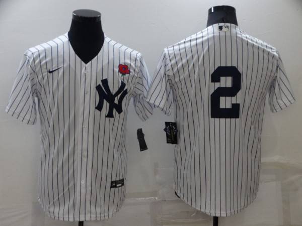 MLB New York Yankees #2 Derek JeterWhite Game Nike Jersey
