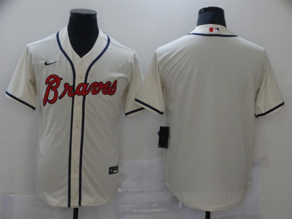 MLB Atlanta Braves Blank Cream Game Nike Jersey