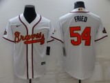 MLB Atlanta Braves #54 Max Fried 2022 White/Gold World Series Champions Program Jersey