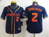 Youth MLB Houston Astros #2 Alex Bregman 2022 Navy City Connect Jersey