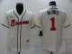 MLB Atlanta Braves #1 Ozzie Albies  Cream Game Nike Jersey
