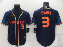 MLB Houston Astros #3 Jeremy Peña 2022 Navy City Connect Jersey