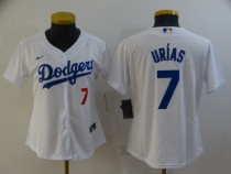 Women MLB Los Angeles Dodgers #7 Julio Urias White Game Jersey