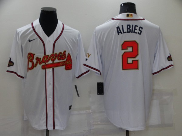 MLB Atlanta Braves #2 Albies 2022 White/Gold World Series Champions Program Jersey
