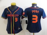 Women Houston Astros #3 Jeremy Peña 2022 Navy City Connect Jersey
