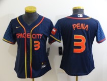 Women Houston Astros #3 Jeremy Peña 2022 Navy City Connect Jersey