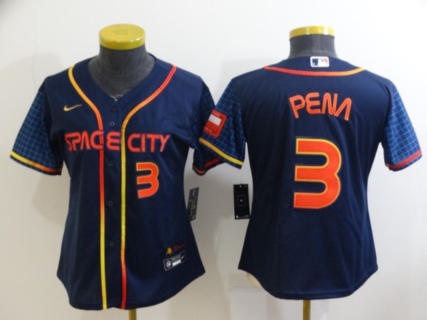 Women Houston Astros #3 Jeremy Peña 2022 Navy City Connect Jersey